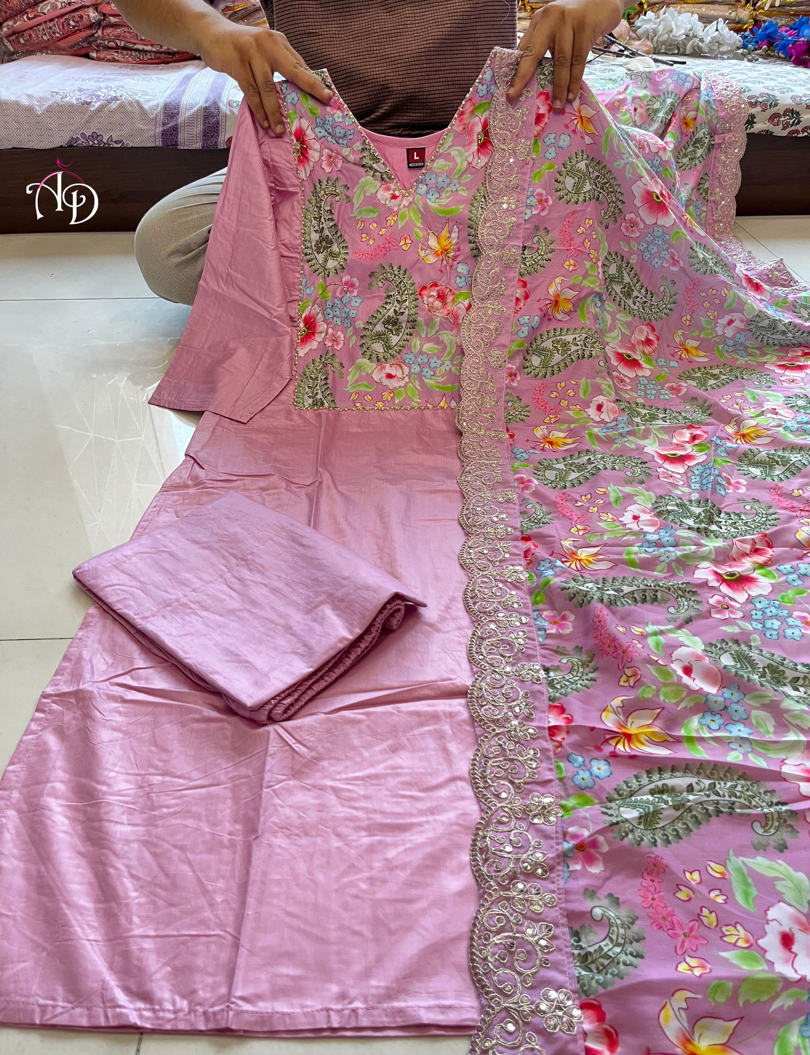 Mt Chanderi Silk Printed Kurti With Bottom Dupatta Wholesalers In Delhi
